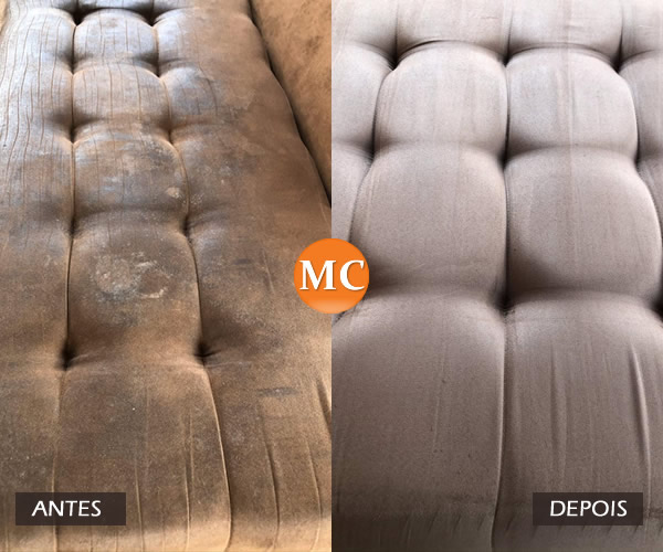 Limpeza de Sofá antes e depois